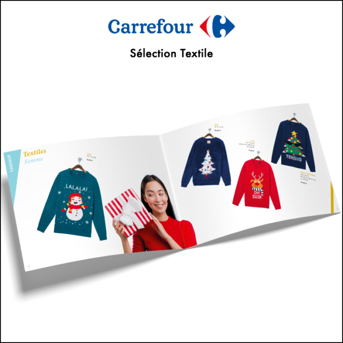 Création du dossier de presse Noël 2020 Carrefour // Textile