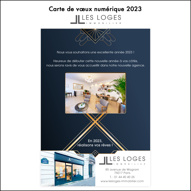 Carte de vœux 2023 // Les Loges Immobilier